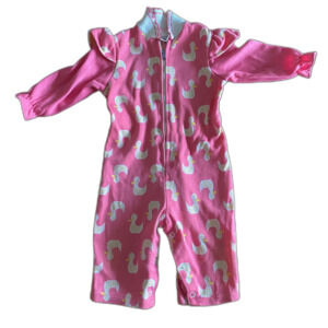 Vintage Sears Pink Duck Coverall/Romper Girls' Medium Infant